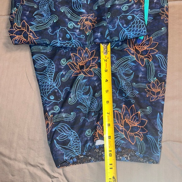 Robert Graham Mens Koi Fish Lotus Print Swim Trunks Blue Orange Size 32 Classic - Picture 9 of 9